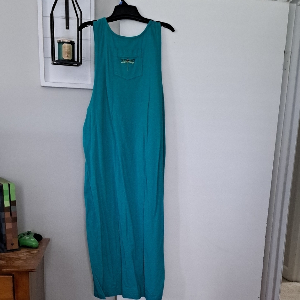 Teal Sleeveless Maxi Dress